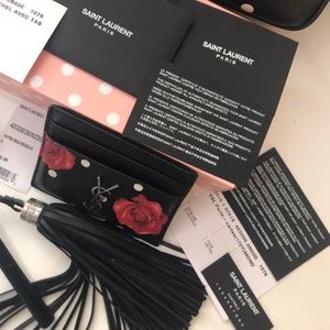 Yves Saint Laurent YSL Rose & Polka dot wallet